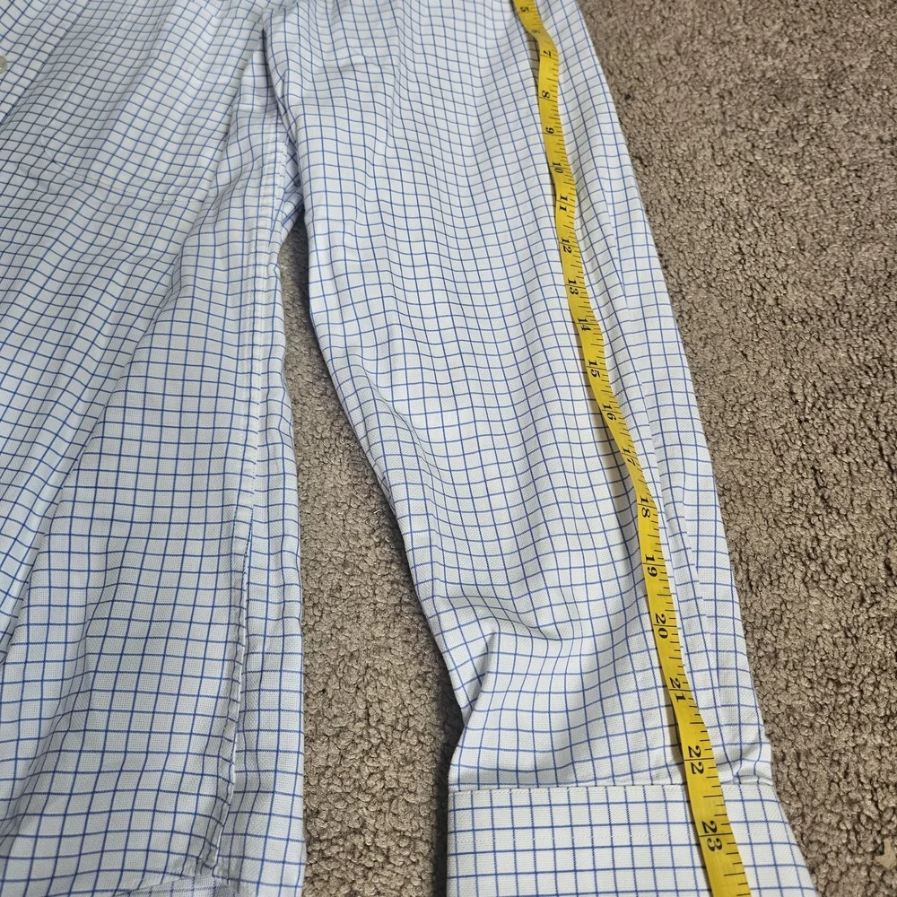Balmain White and Blue Grid Pattern Shirt - Picture 5 of 6